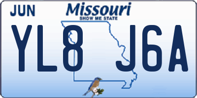 MO license plate YL8J6A