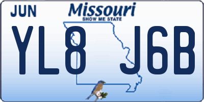 MO license plate YL8J6B