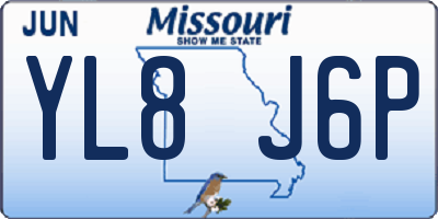 MO license plate YL8J6P