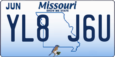 MO license plate YL8J6U