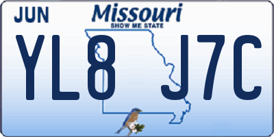 MO license plate YL8J7C