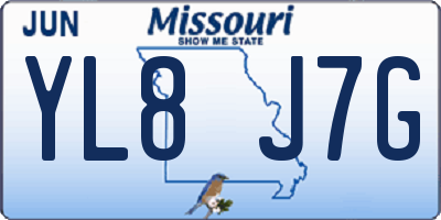 MO license plate YL8J7G