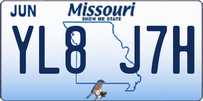 MO license plate YL8J7H