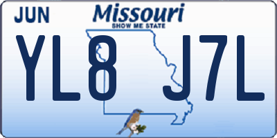 MO license plate YL8J7L