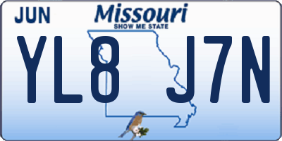 MO license plate YL8J7N