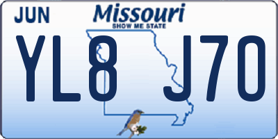 MO license plate YL8J7O