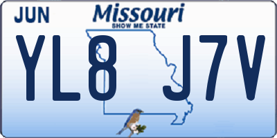 MO license plate YL8J7V