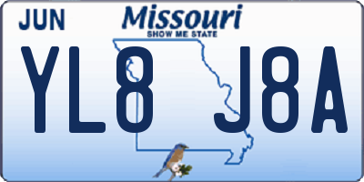 MO license plate YL8J8A