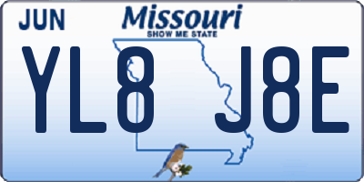 MO license plate YL8J8E