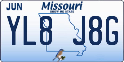 MO license plate YL8J8G