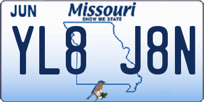 MO license plate YL8J8N