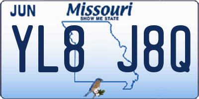 MO license plate YL8J8Q