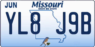 MO license plate YL8J9B