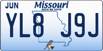 MO license plate YL8J9J