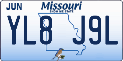 MO license plate YL8J9L