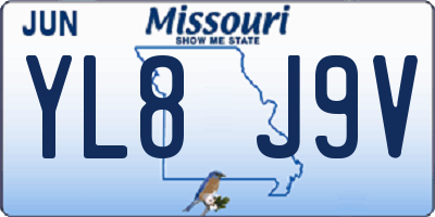 MO license plate YL8J9V