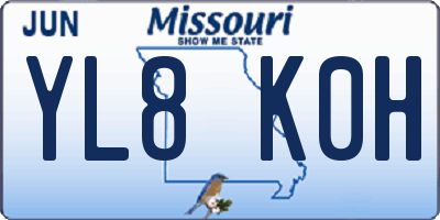 MO license plate YL8K0H