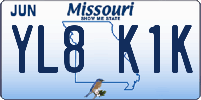 MO license plate YL8K1K