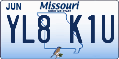 MO license plate YL8K1U