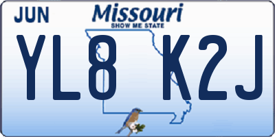 MO license plate YL8K2J