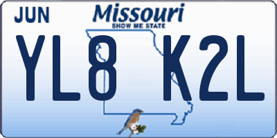 MO license plate YL8K2L