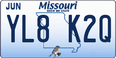 MO license plate YL8K2Q