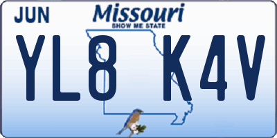 MO license plate YL8K4V