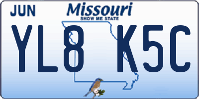 MO license plate YL8K5C