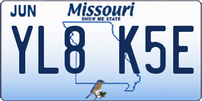 MO license plate YL8K5E