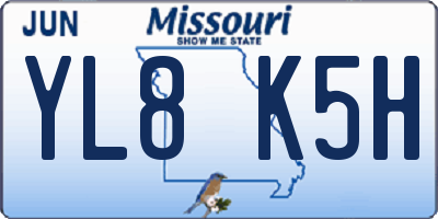 MO license plate YL8K5H