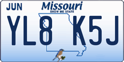 MO license plate YL8K5J