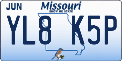 MO license plate YL8K5P