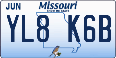 MO license plate YL8K6B