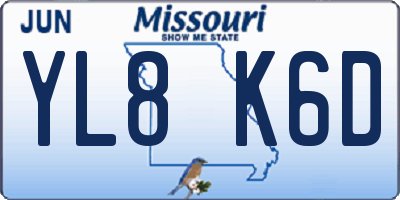 MO license plate YL8K6D