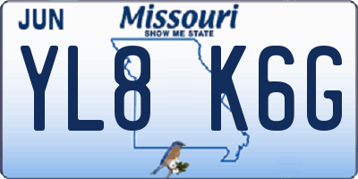 MO license plate YL8K6G