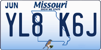 MO license plate YL8K6J