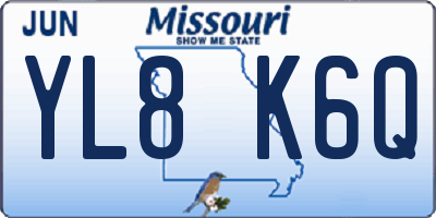 MO license plate YL8K6Q
