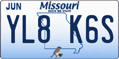MO license plate YL8K6S