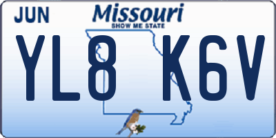 MO license plate YL8K6V