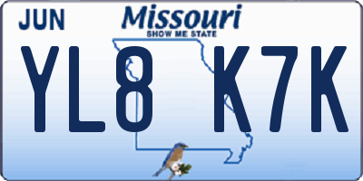 MO license plate YL8K7K