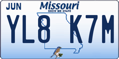 MO license plate YL8K7M