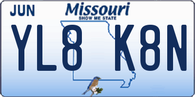 MO license plate YL8K8N