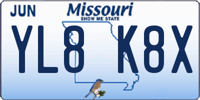 MO license plate YL8K8X