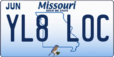 MO license plate YL8L0C