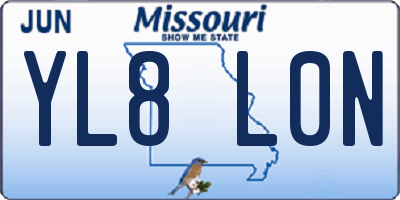 MO license plate YL8L0N