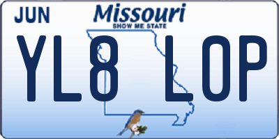 MO license plate YL8L0P