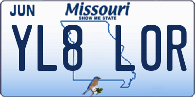 MO license plate YL8L0R