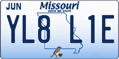 MO license plate YL8L1E