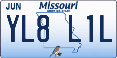 MO license plate YL8L1L
