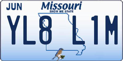 MO license plate YL8L1M